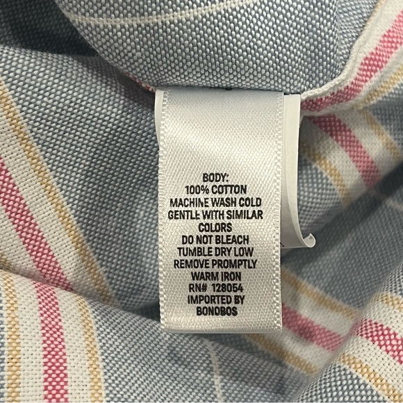 Bonobos Men’s Slim Fit Oxford Button Down Shirt Blue Stripe Medium Long-Sleeve - Picture 12 of 16